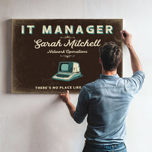 Personalized IT Manager Sign, There's No Place Like 127.0.0.1, Espresso & Turquoise, image 9