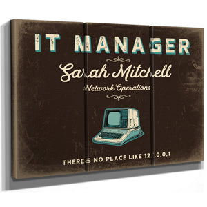 Personalized IT Manager Sign, There's No Place Like 127.0.0.1, Espresso & Turquoise, image 14