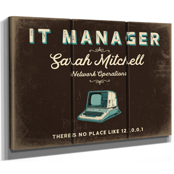 Personalized IT Manager Sign, There's No Place Like 127.0.0.1, Espresso & Turquoise, image 14