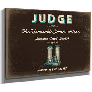 Personalized Judge Sign, Order in the Court, Espresso & Turquoise, image 8