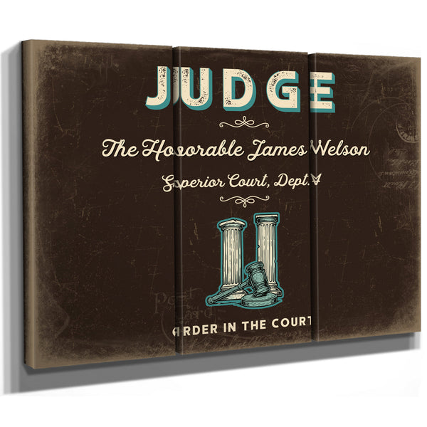 Personalized Judge Sign, Order in the Court, Espresso & Turquoise, image 14