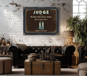 Personalized Judge Sign, Order in the Court, Espresso & Turquoise, image 18