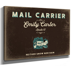 Personalized Mail Carrier Sign, Neither Snow Nor Rain, Espresso & Turquoise, image 8