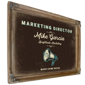 Personalized Marketing Director Sign, Make Some Noise, Espresso & Turquoise, image 6