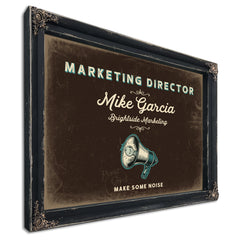Personalized Marketing Director Sign, Make Some Noise, Espresso & Turquoise, image 1