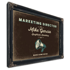 Personalized Marketing Director Sign, Make Some Noise, Espresso & Turquoise, image 1