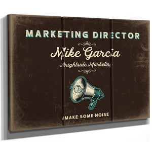 Personalized Marketing Director Sign, Make Some Noise, Espresso & Turquoise, image 14