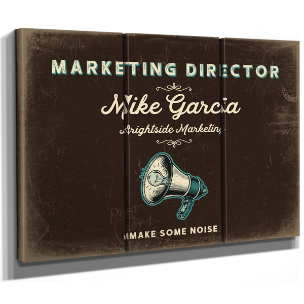 Personalized Marketing Director Sign, Make Some Noise, Espresso & Turquoise, image 14