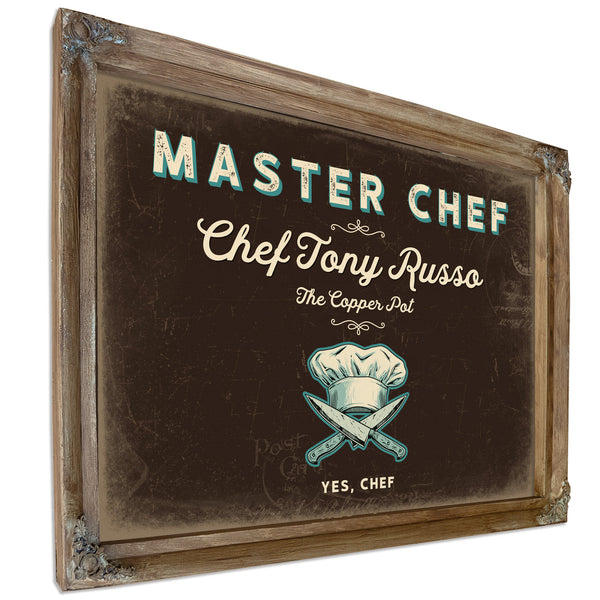 Personalized Master Chef Sign, Yes, Chef, Espresso & Turquoise, image 6