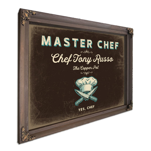 Personalized Master Chef Sign, Yes, Chef, Espresso & Turquoise, image 7