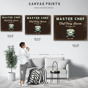 Personalized Master Chef Sign, Yes, Chef, Espresso & Turquoise, image 10
