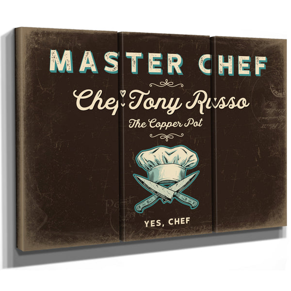 Personalized Master Chef Sign, Yes, Chef, Espresso & Turquoise, image 14