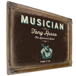 Personalized Musician Sign, Turn It Up, Espresso & Turquoise, image 6