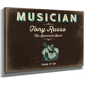 Personalized Musician Sign, Turn It Up, Espresso & Turquoise, image 8