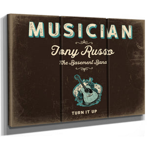 Personalized Musician Sign, Turn It Up, Espresso & Turquoise, image 14
