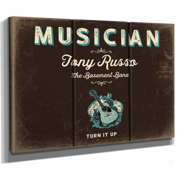 Personalized Musician Sign, Turn It Up, Espresso & Turquoise, image 14
