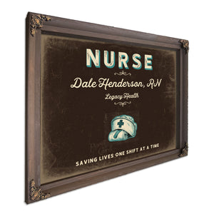 Personalized Nurse Sign, Saving Lives One Shift at a Time, Espresso & Turquoise, image 7