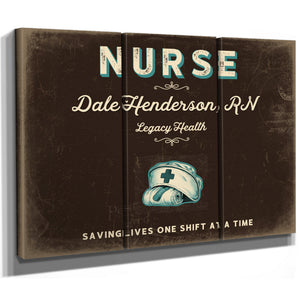 Personalized Nurse Sign, Saving Lives One Shift at a Time, Espresso & Turquoise, image 14