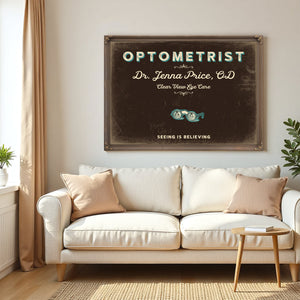Personalized Optometrist Sign, Seeing Is Believing, Espresso & Turquoise, image 5