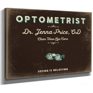 Personalized Optometrist Sign, Seeing Is Believing, Espresso & Turquoise, image 8