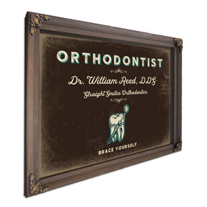 Personalized Orthodontist Sign, Brace Yourself, Espresso & Turquoise, image 7
