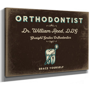 Personalized Orthodontist Sign, Brace Yourself, Espresso & Turquoise, image 8