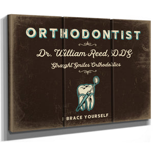 Personalized Orthodontist Sign, Brace Yourself, Espresso & Turquoise, image 14