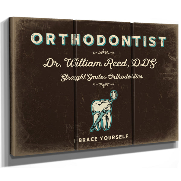 Personalized Orthodontist Sign, Brace Yourself, Espresso & Turquoise, image 14