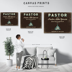 Personalized Pastor Sign, Shepherd of the Flock, Espresso & Turquoise, image 10