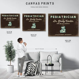 Personalized Pediatrician Sign, Little Patients, Big Hearts, Espresso & Turquoise, image 10