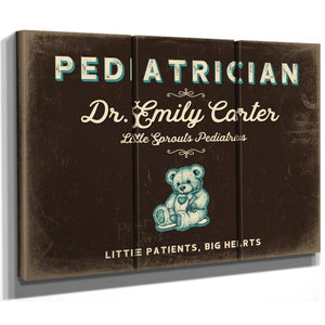 Personalized Pediatrician Sign, Little Patients, Big Hearts, Espresso & Turquoise, image 14