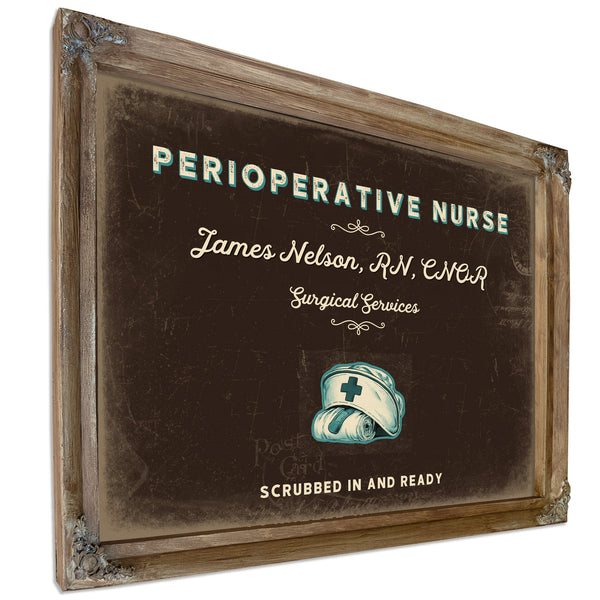 Personalized Perioperative Nurse Sign, Scrubbed In and Ready, Espresso & Turquoise, image 6