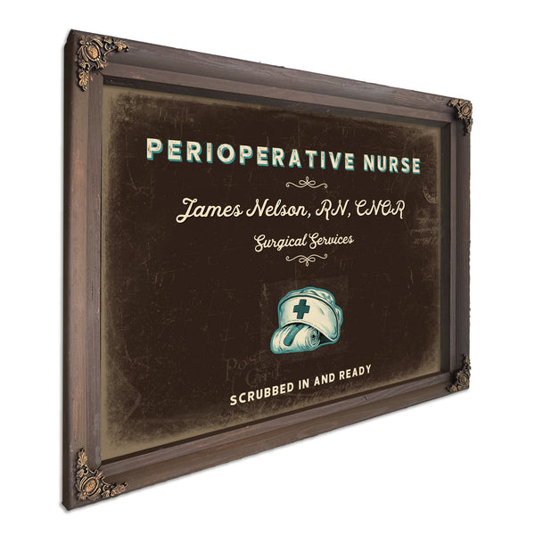 Personalized Perioperative Nurse Sign, Scrubbed In and Ready, Espresso & Turquoise, image 7