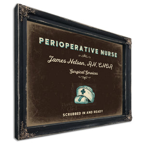 Personalized Perioperative Nurse Sign, Scrubbed In and Ready, Espresso & Turquoise, image 1