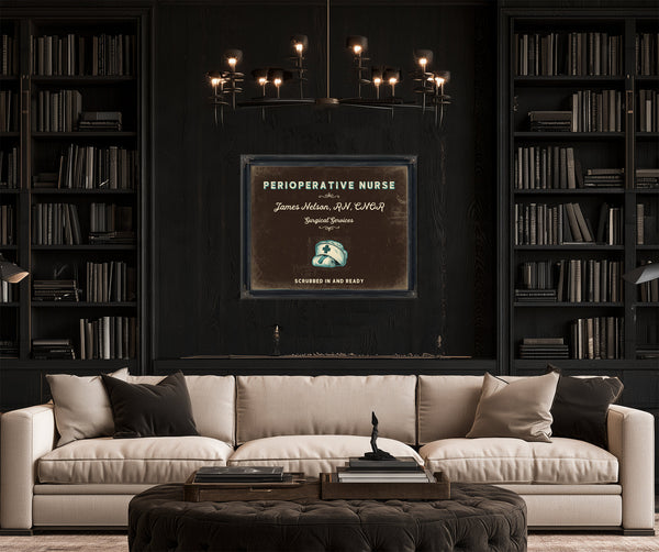 Personalized Perioperative Nurse Sign, Scrubbed In and Ready, Espresso & Turquoise, image 16
