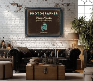 Personalized Photographer Sign, Say Cheese, Espresso & Turquoise, image 18