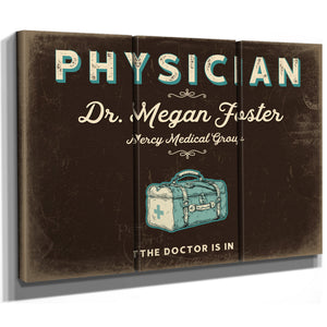 Personalized Physician Sign, The Doctor Is In, Espresso & Turquoise, image 14