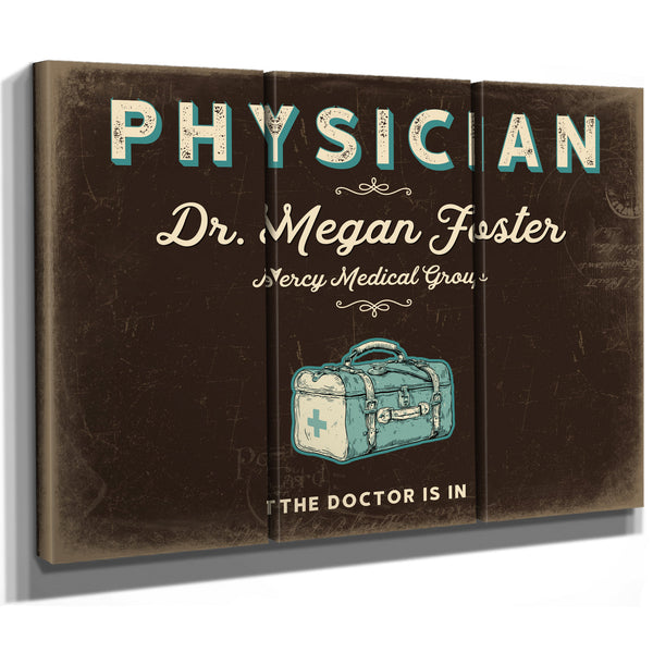Personalized Physician Sign, The Doctor Is In, Espresso & Turquoise, image 14