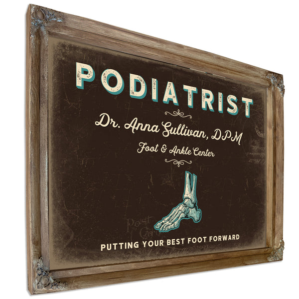 Personalized Podiatrist Sign, Putting Your Best Foot Forward, Espresso & Turquoise, image 6