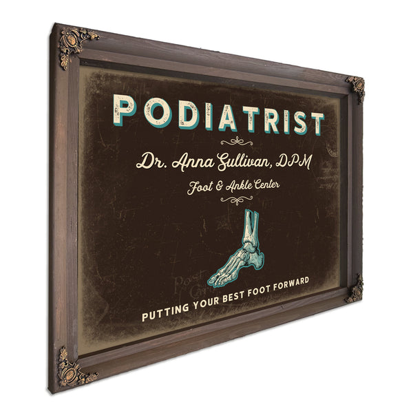 Personalized Podiatrist Sign, Putting Your Best Foot Forward, Espresso & Turquoise, image 7