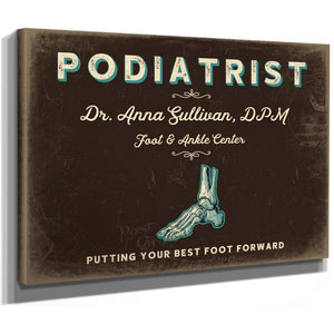 Personalized Podiatrist Sign, Putting Your Best Foot Forward, Espresso & Turquoise, image 8