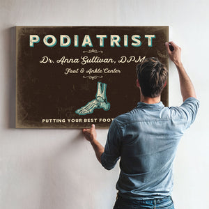 Personalized Podiatrist Sign, Putting Your Best Foot Forward, Espresso & Turquoise, image 9