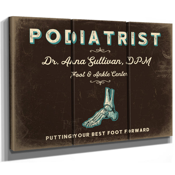 Personalized Podiatrist Sign, Putting Your Best Foot Forward, Espresso & Turquoise, image 14