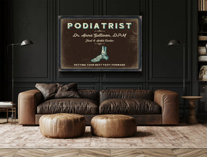 Personalized Podiatrist Sign, Putting Your Best Foot Forward, Espresso & Turquoise, image 17