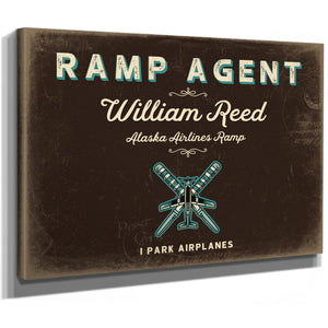 Personalized Ramp Agent Sign, I Park Airplanes, Espresso & Turquoise, image 8