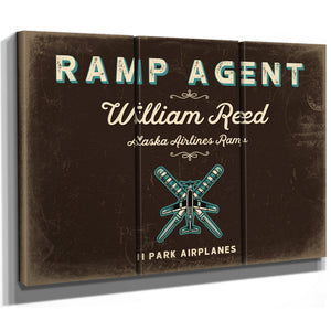 Personalized Ramp Agent Sign, I Park Airplanes, Espresso & Turquoise, image 14