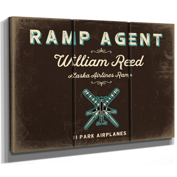 Personalized Ramp Agent Sign, I Park Airplanes, Espresso & Turquoise, image 14