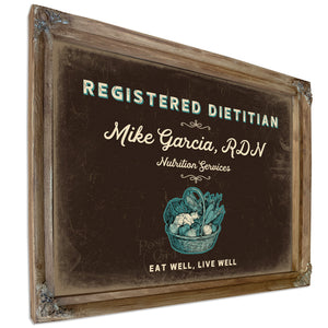 Personalized Registered Dietitian Sign, Eat Well, Live Well, Espresso & Turquoise, image 6
