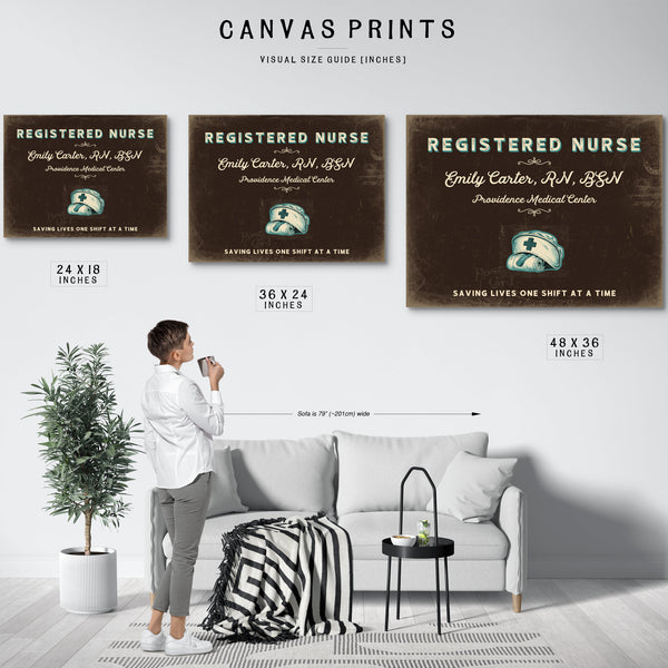 Personalized Registered Nurse Sign, Saving Lives One Shift at a Time, Espresso & Turquoise, image 10