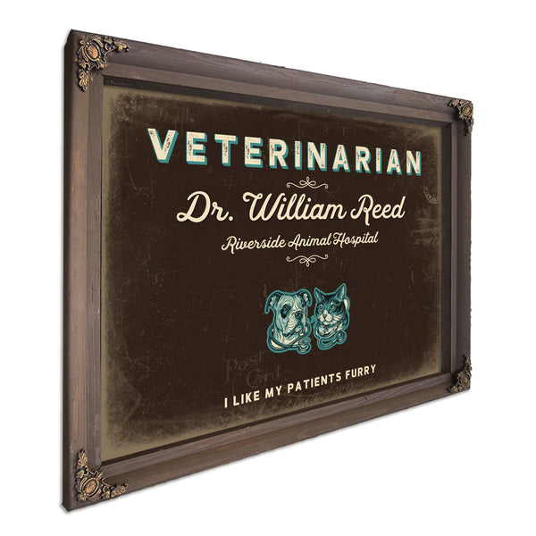 Personalized Veterinarian Sign, I Like My Patients Furry, Espresso & Turquoise, image 7